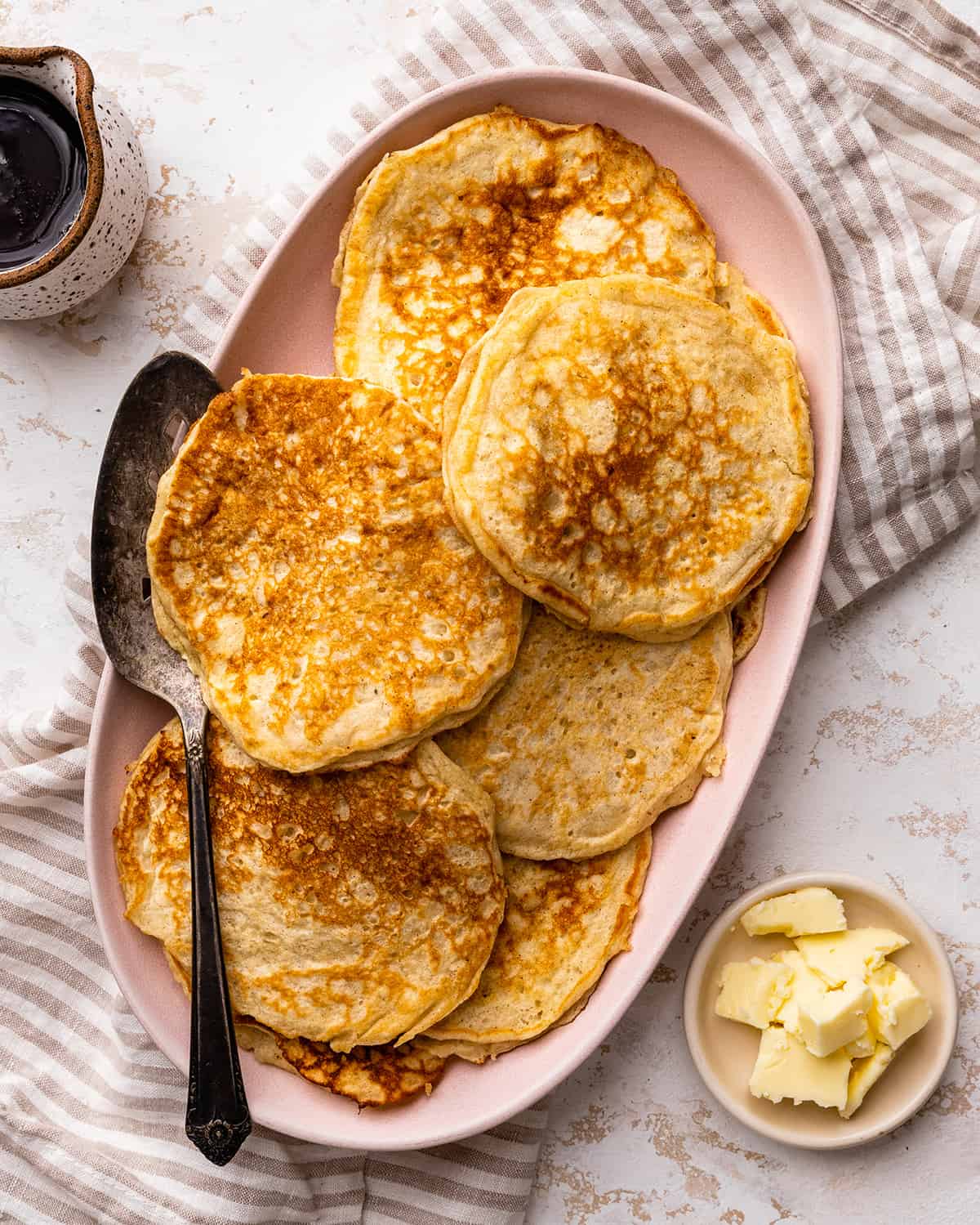 6 Buttermilk Pancakes on a serving plate