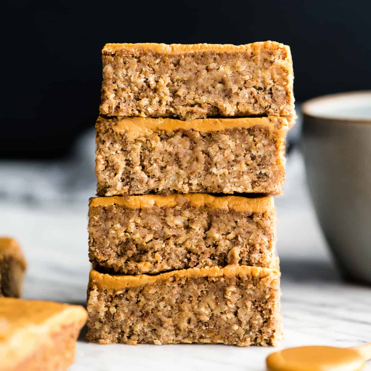 front view of a stack of four healthy breakfast bars 